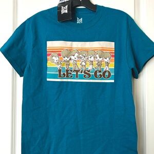 BTS “Let’s Go” Tee NEW in Teal Unisex Size Small NWT